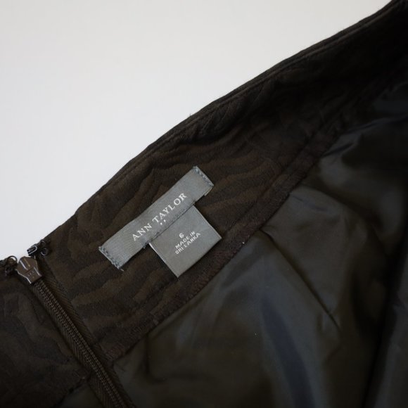 ANN TAYLOR Size 6 Brown Career Skirt Zebra Print - Picture 6 of 8